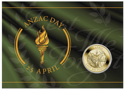 Día de Anzac 13,5 gramos Aluminio Bronce 2022 (Moneda en carta verde)