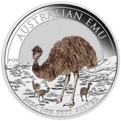 Emú australiano de color 1 oz Plata 2024