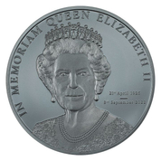 Islas Cook: In Memoriam Reina Isabel II 1 oz Plata 2022 Negra Proof