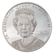 Islas Cook: In Memoriam Reina Isabel II 1 oz Plata 2022 Proof