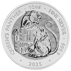 Las bestias reales de los Tudor: La Pantera de la Reina 10 oz Plata 2025