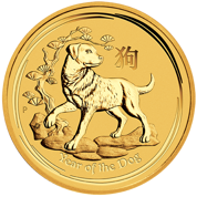 Lunar II: Año del Perro 1/10 onza Oro 2018