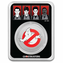 Niue: Ghostbusters - No Ghost Logo kolorowany 1 uncja Srebra 2024 Slab