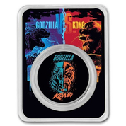 Niue: Godzilla vs. King Kong coloreado 1 oz Plata 2021