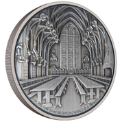 Niue: Harry Potter - Hogwarts El Gran Salón 3 oz Plata 2022 Acabado Antiguo