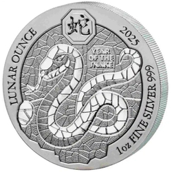 Ruanda: Lunar - Año de la Serpiente 1 oz Plata 2025