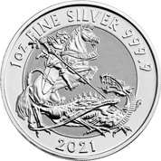 San Jorge y el Dragón 1 oz Plata 2021