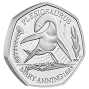 Tales of the Earth: Plesiosaurus 50p Plata 2021 Proof