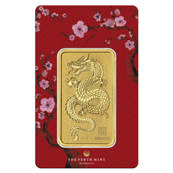 The Perth Mint bar: Lunar - Año del Dragón 1 oz Oro LBMA