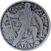 Tuvalu: Dioses del Olimpo - Ares 5 oz Plata 2023 Moneda Antigua