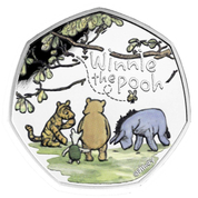 Winnie the Pooh y Amigos Plata coloreada 2022 Proof