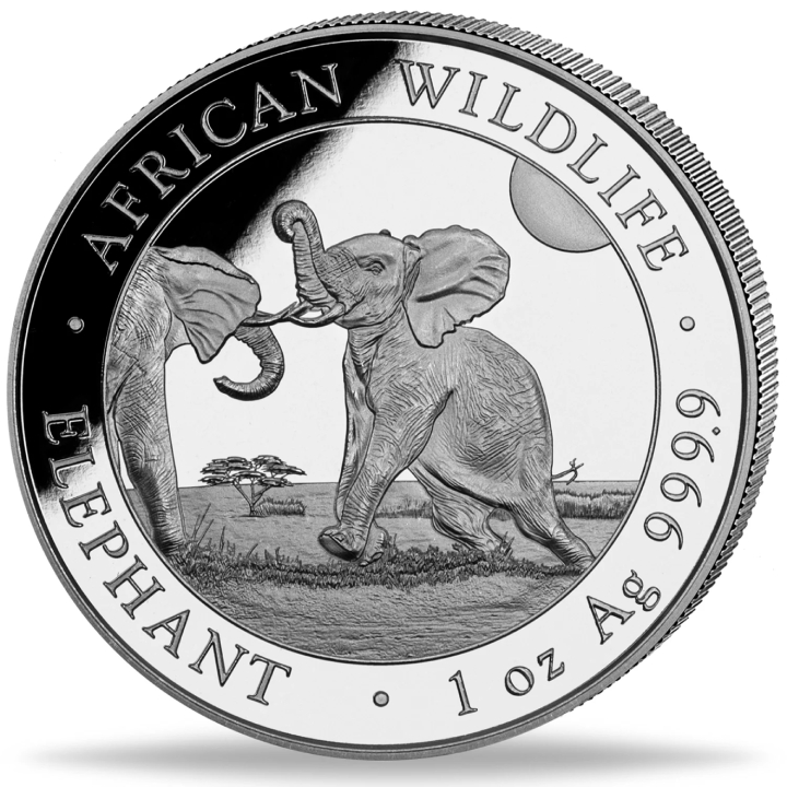 African Wildlife: Elefante somalí 1 oz Plata 2024 Proof Ultra Alto Relieve