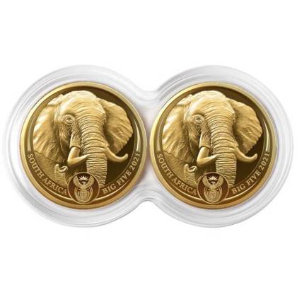 Big Five II: Elefante 2 x 1/4 oz Oro 2021 Proof