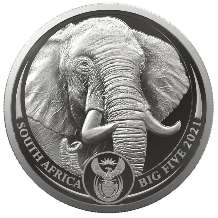 Big Five II: Elefante 5 oz Plata 2021 Proof