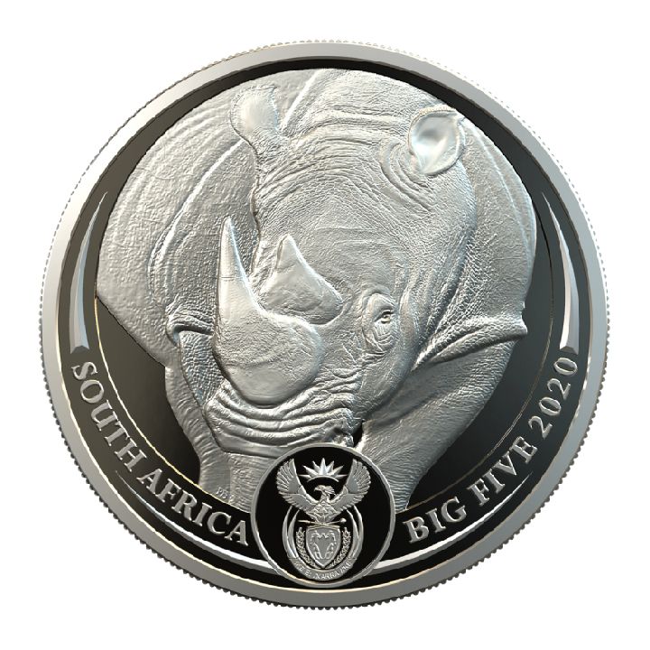 Big Five: Rinoceronte 1 oz Platino 2020 Proof