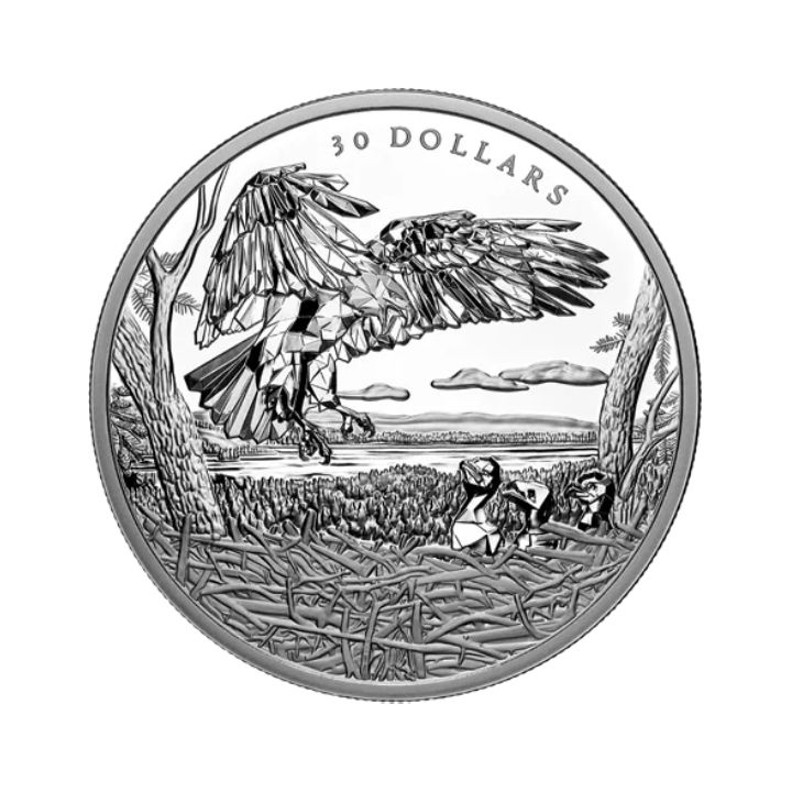 Canadá: Multifacética Familia Animal - Águilas Calvas 2 oz Plata 2022 Proof