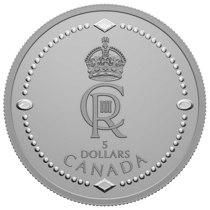 Canada: Su Majestad el Rey Carlos III's Royal Cypher $5 Srebro 2023 Matte Proof