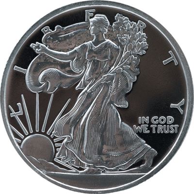 Diseño Clásico: Walking Liberty 1 oz Plata Redonda