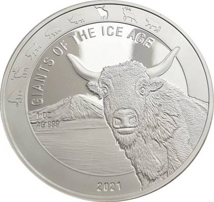 Ghana: Gigantes de la Edad de Hielo - Tur 1 oz Plata 2021