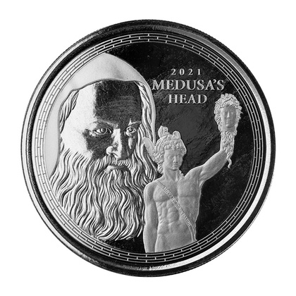 Gibraltar: Perseo con la cabeza de Medusa 1 oz Plata 2021 Proof