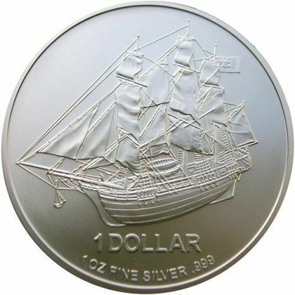 Islas Cook HMS Bounty 1 oz Plata 2009