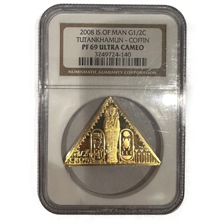 Isle of Man: Tutankhamun - Coffin 1/2 uncji Złota 2008 NGC PF69 Ultra Cameo 