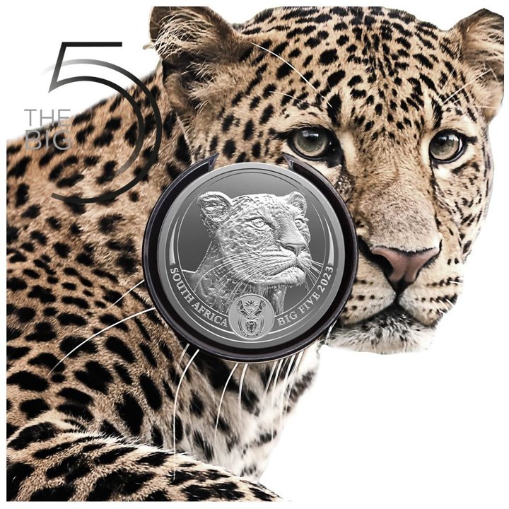 Los Cinco Grandes II: Leopardo 1 oz Plata 2023