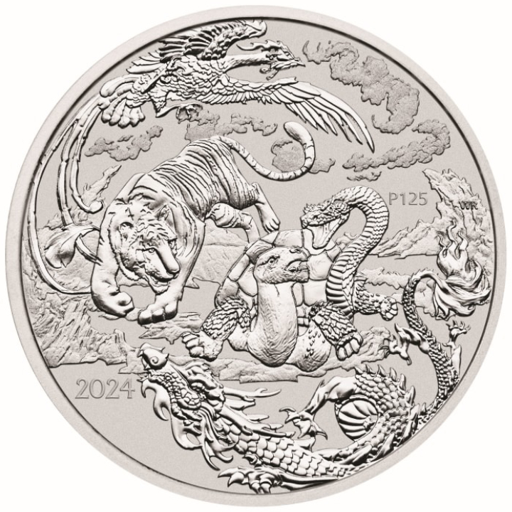 Mitos y leyendas chinos: Cuatro Guardianes 1 oz Plata 2024