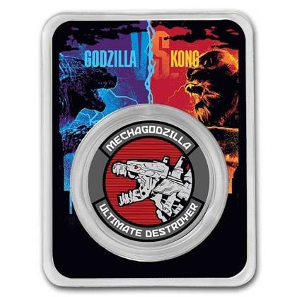 Niue: Mechagodzilla coloreado 1 oz Plata 2021