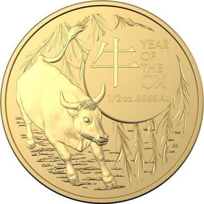 Real Casa de la Moneda de Australia: Lunar- Año del Búfalo 1/2 oz Oro 2021