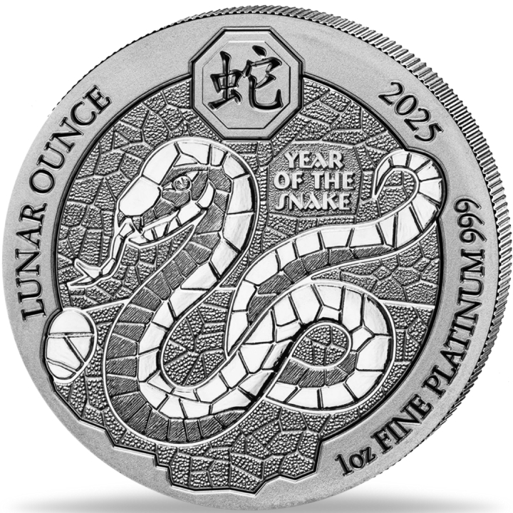 Ruanda: Lunar - Año de la Serpiente 1 oz Platino 2025