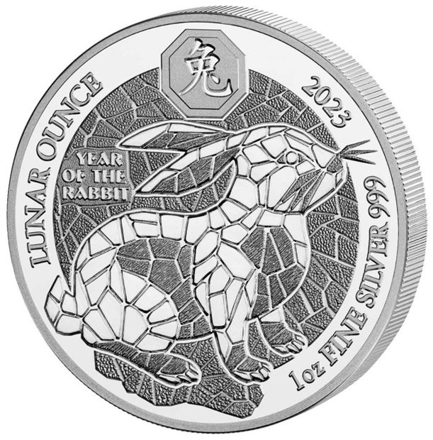 Ruanda: Lunar - Año del Conejo 1 oz Plata 2023 Proof