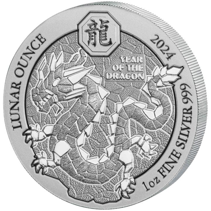 Ruanda: Lunar - Año del Dragón 1 oz Plata 2024