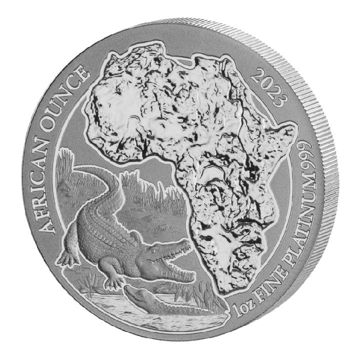 Ruanda: Onza Africana - Cocodrilo del Nilo 1 oz Platino 2023