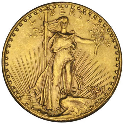 Saint-Gaudens Gold Double Eagle 20 Dólares Varias Anualidades Condición 2