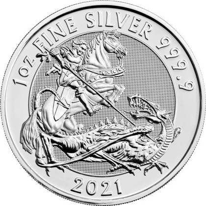 San Jorge y el Dragón 1 oz Plata 2021