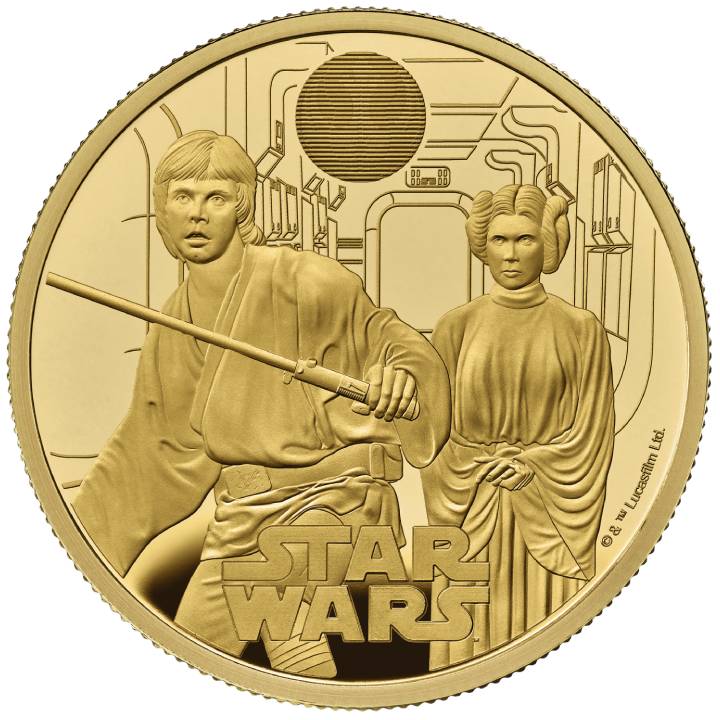 Star Wars: Luke Skywalker y la Princesa Leia 1 oz Oro 2023 Proof