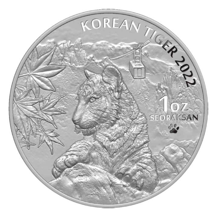 Tigre coreano 1 oz Plata 2022