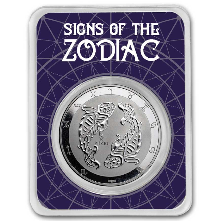 Tokelau: Zodiac Series - Ryby 1 uncja Srebra 2024 Slab