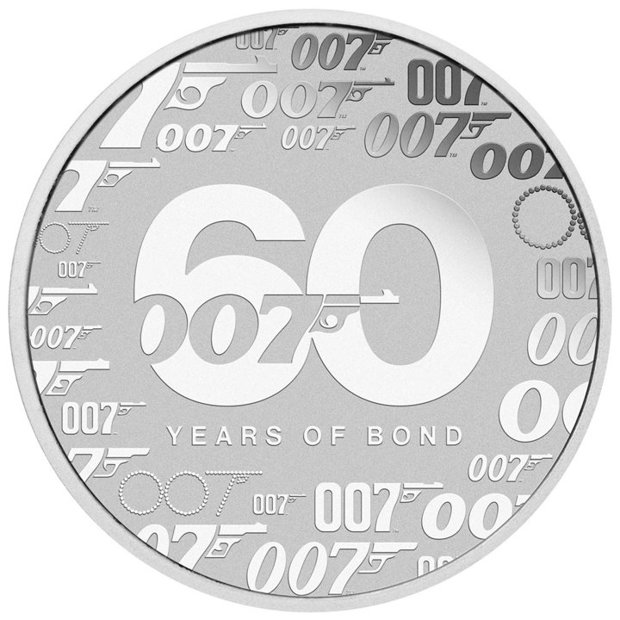 Tuvalu: James Bond 60th Anniversary 1 oz Plata 2022