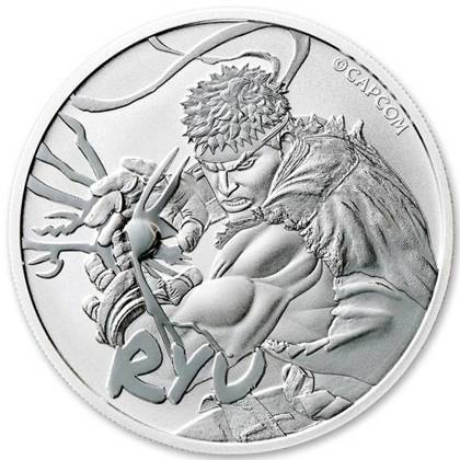 Tuvalu: Street Fighter - Ryu 1 oz Plata 2022